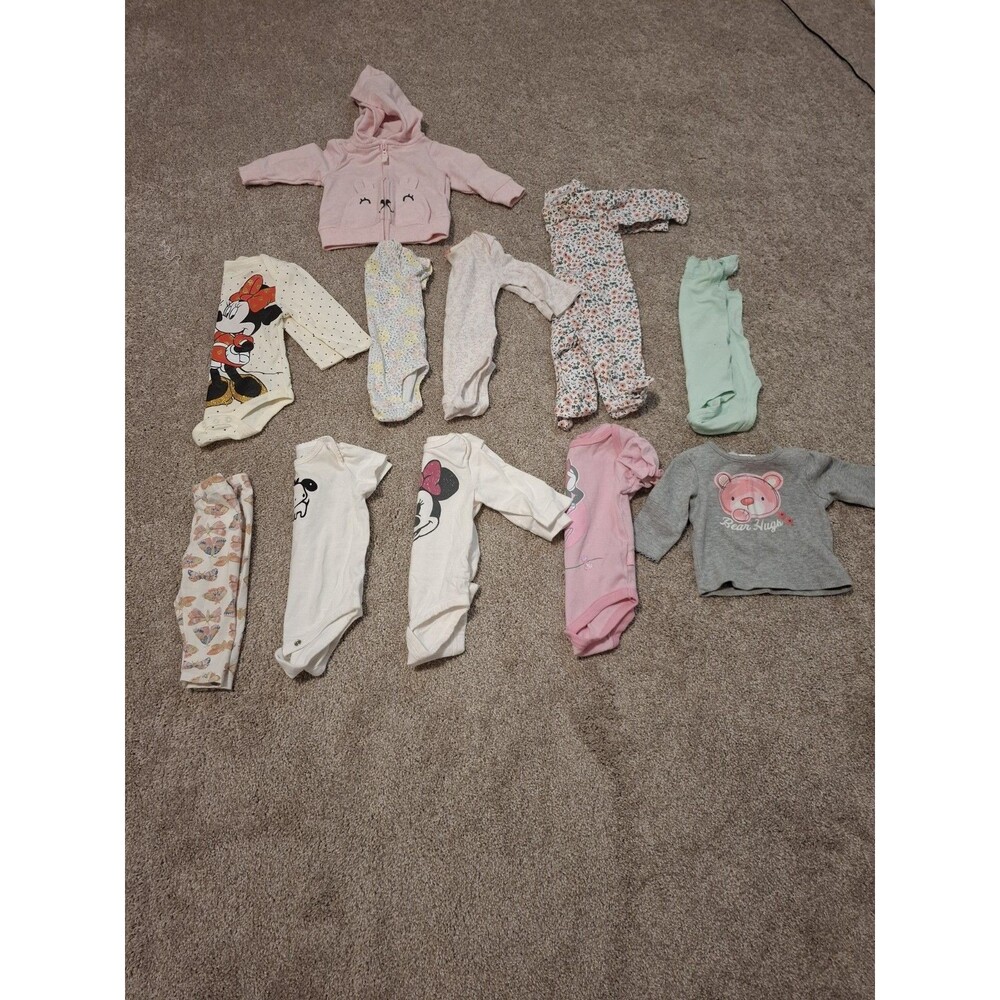 Baby One Piece Bundle Lot - Carter’s, Disney, Burt's Bees, Jumping Beans 0-3 Mon - Picture 3 of 16